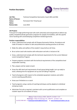 Position Description Technical Competitive Coach