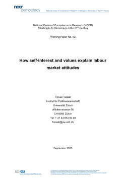 How self-interest and values explain labour market attitudes