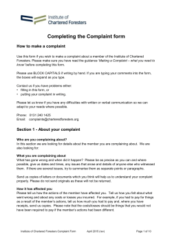 Handling Complaint Form - The Institute of Chartered Foresters
