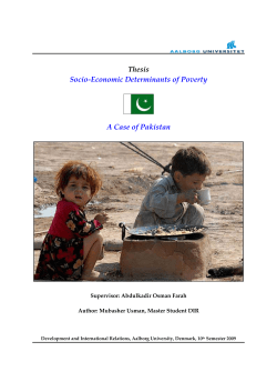 Thesis Socio-Economic Determinants of Poverty A Case of Pakistan