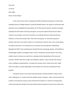 Honors Thesis Review - Student Health Services
