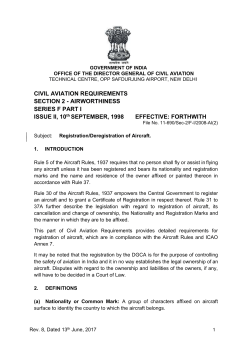 Civil Aviation Requirements Section 2 Series `F` Part I.