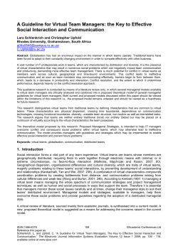 A Guideline for Virtual Team Managers
