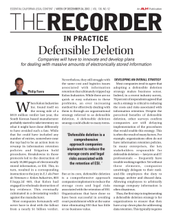 defensible deletion strategy