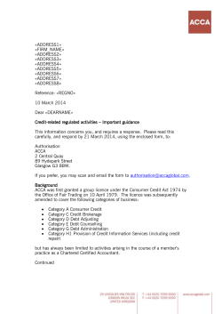 Appendix E - Credit-Related Regulated Activities