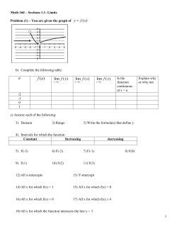 Math 160 &ndash; Sections 1.1- Limits - Montgomery College Student Web