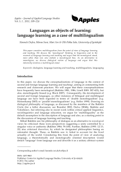 Languages as objects of learning