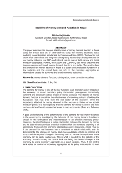 Stabilit\ of Mone\ Demand Function in Nepal