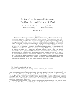 Individual vs. Aggregate Preferences: The Case of a Small Fish in a