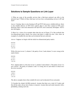 Solutions to Sample Questions on Link Layer