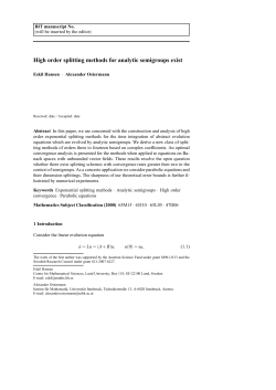 High order splitting methods for analytic semigroups exist