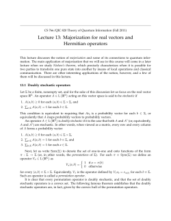 Lecture 13: Majorization for real vectors and Hermitian operators