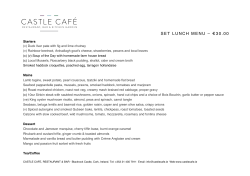 set lunch menu &ndash; &euro;30.00