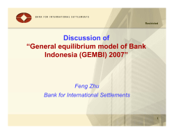General equilibrium model of Bank Indonesia (GEMBI) 2007
