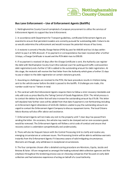 Use of Enforcement Agents (Bailiffs)