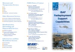 ISAF Redeployment Support Capabilities - NSPA