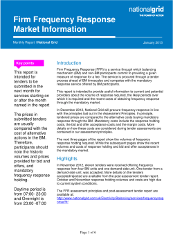 Firm Frequency Response Market Information