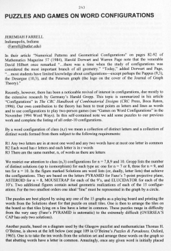 Puzzles and Games on Word Configurations