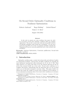On Second Order Optimality Conditions in Nonlinear - IME-USP