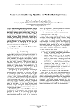 Game Theory-Based Routing Algorithms for Wireless