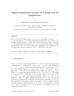 Signed domination number of a graph and its complement.