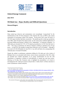 UK Shale Gas - Oxford Institute for Energy Studies