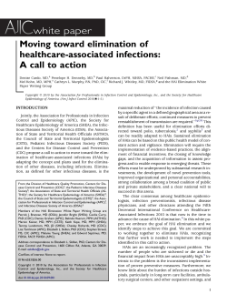 Moving toward elimination of healthcare-associated infections