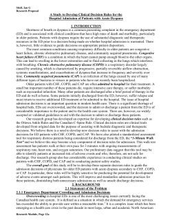 A Study to Develop Clinical Decision Rules for the Hospital