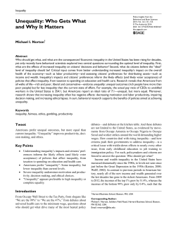 Unequality: Who Gets What and Why It Matters