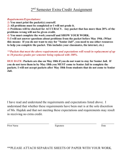 2 nd Semester Extra Credit Assignment Requirements/Expectiations