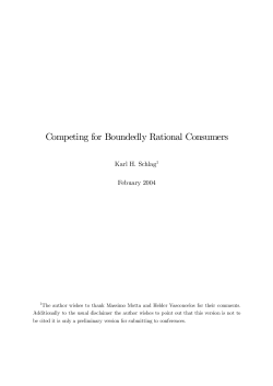 Competing for Boundedly Rational Consumers