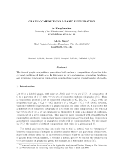 GRAPH COMPOSITIONS I - RIMS, Kyoto University