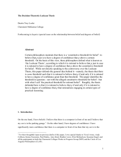 constitutive threshold for belief