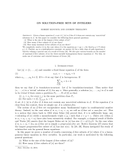 ON SOLUTION-FREE SETS OF INTEGERS 1. Introduction Let [n
