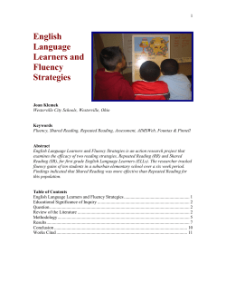 English Language Learners and Fluency Strategies
