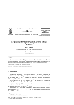 Inequalities for numerical invariants of sets of matrices