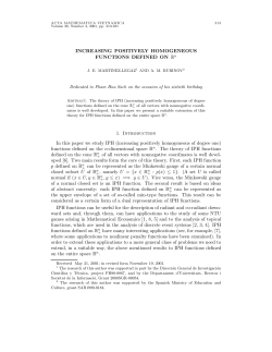 INCREASING POSITIVELY HOMOGENEOUS FUNCTIONS