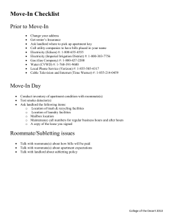 Move-In Checklist - College of the Desert
