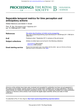 anticipatory actions Separable temporal metrics for time perception