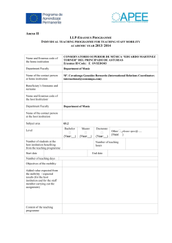 Teaching programme