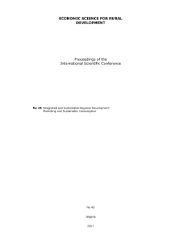 ECONOMIC SCIENCE FOR RURAL DEVELOPMENT Proceedings