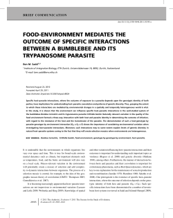 foodenvironment mediates the outcome of specific interactions