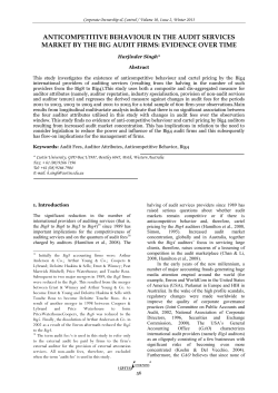 ANTICOMPETITIVE BEHAVIOUR IN THE AUDIT SERVICES