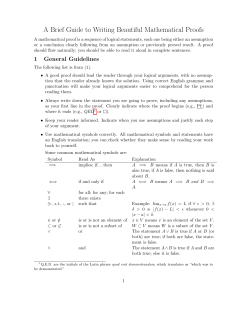 A Brief Guide to Writing Beautiful Mathematical Proofs