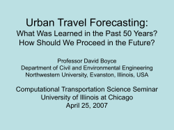 Urban Travel Forecasting - Computational Transportation Science