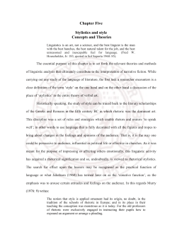Chapter Five Stylistics and style Concepts and Theories