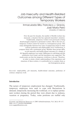 Job Insecurity and Health-Related Outcomes among Different Types