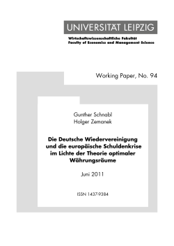 Die Deutsche Wiedervereinigung und die europ&auml;ische