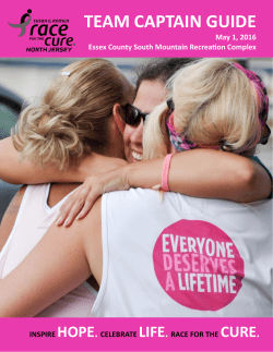 Team Captain Handbook - Susan G Komen North Jersey