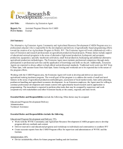 Alternative Ag Extension Agent Reports To